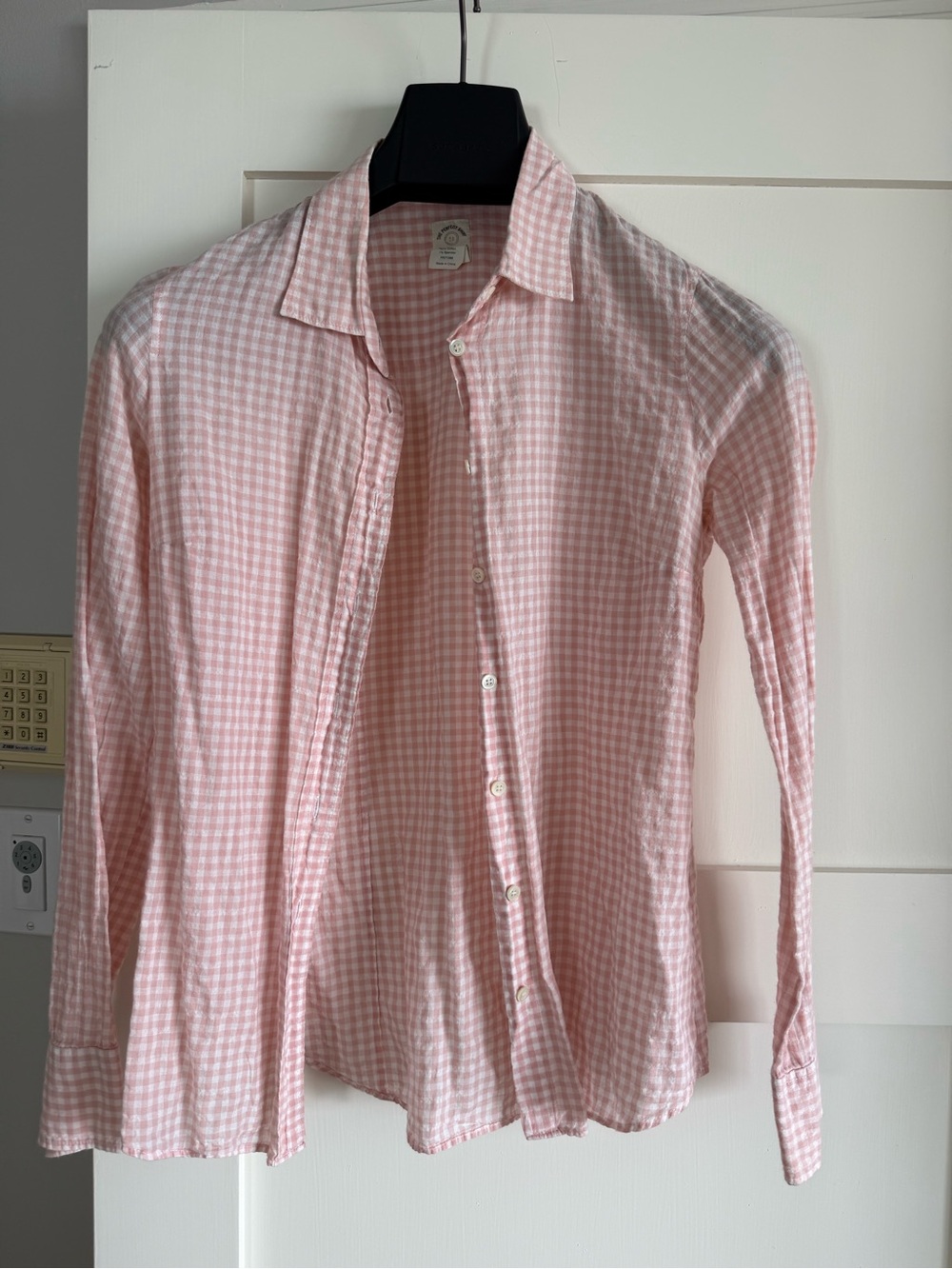 Women Pink J. Crew Gingham Button-Up Shirt
